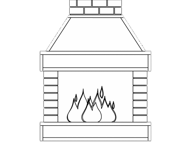 Как нарисовать печку с огнем
