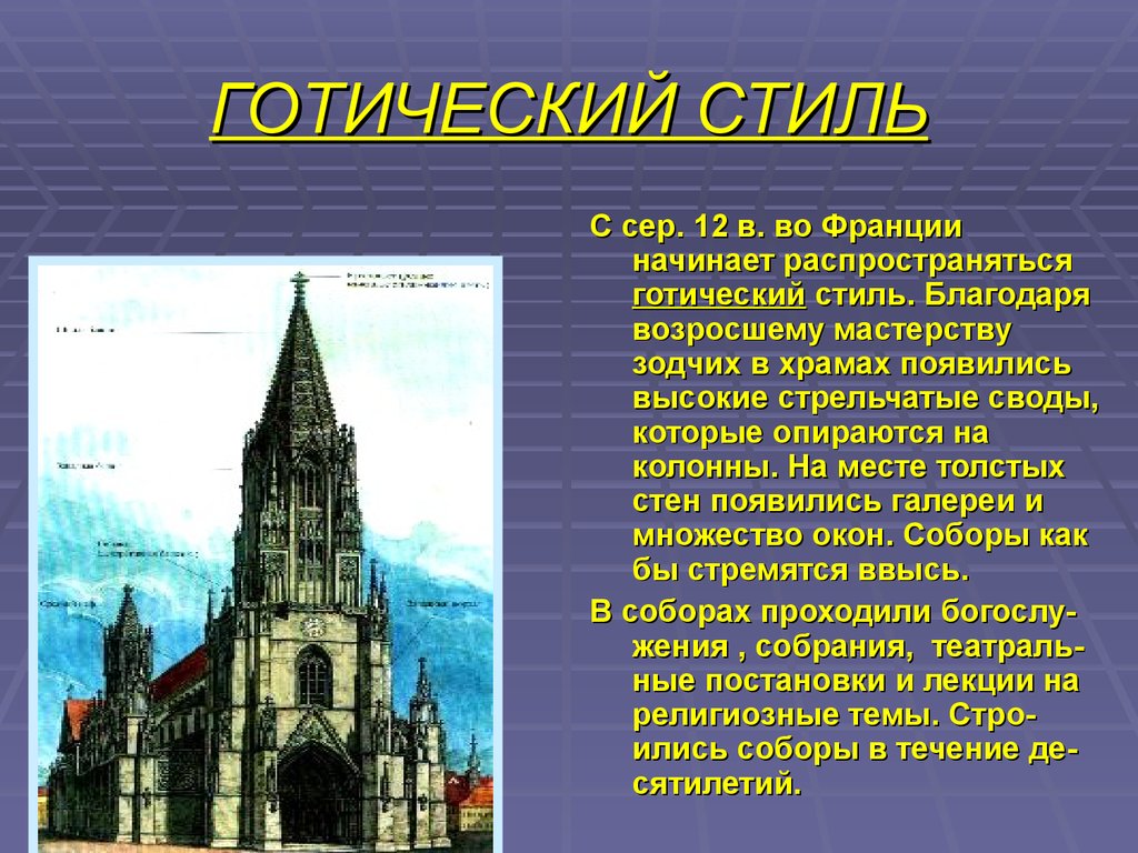 Готический стиль архитектуры презентация