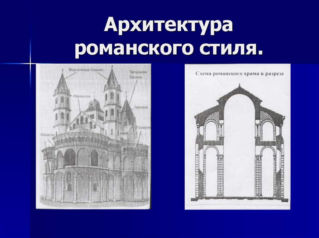 Романский стиль в архитектуре примеры рисунки