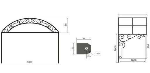 Конструкция козырька над входом чертежи