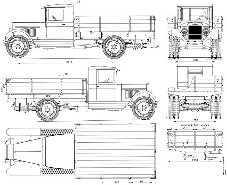 Размеры полуторки машины