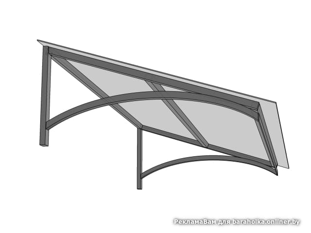 Козырек над крыльцом из металла чертежи односкатный