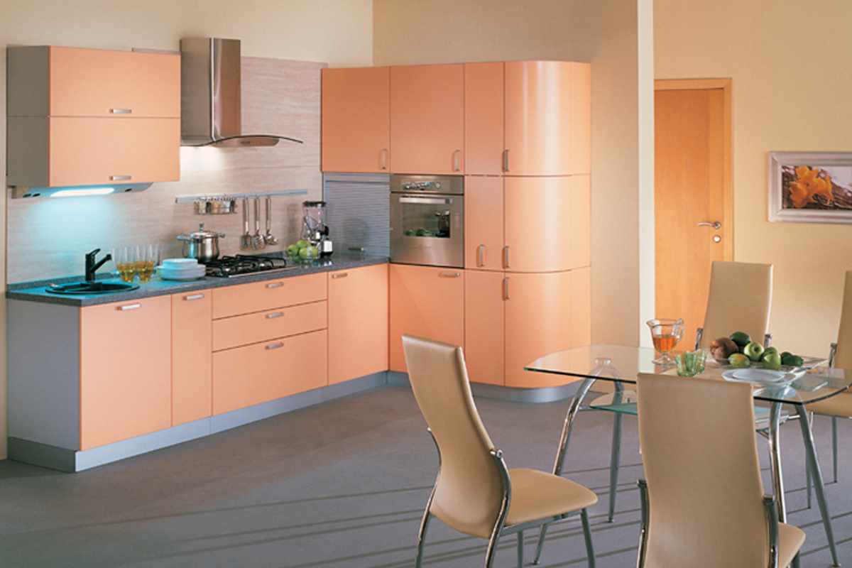 Персиковая кухня фото:  персикового цвета — 80 фото — Строительная .