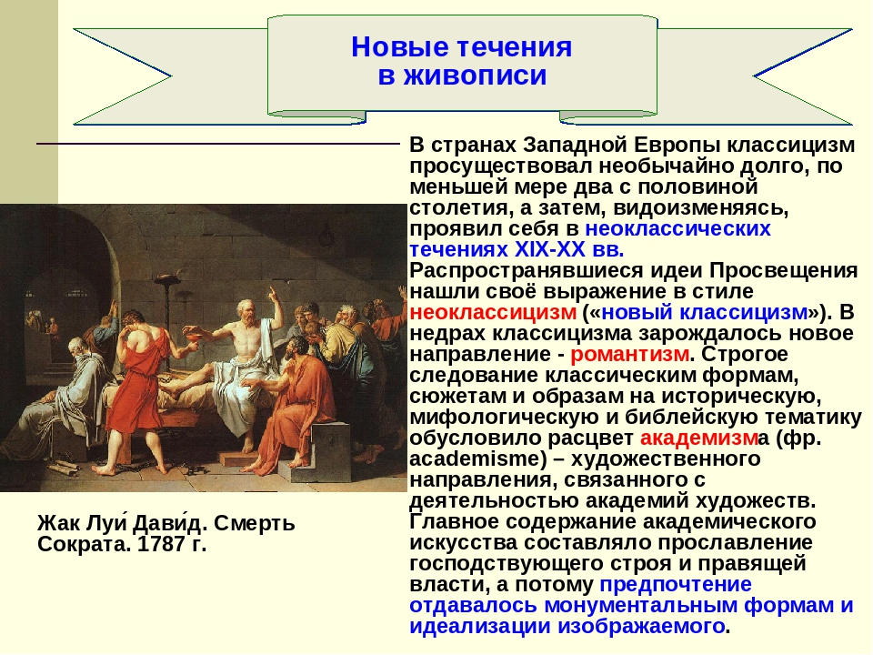 Мхк 11. Новые течения в живописи. Черты неоклассицизма в живописи. Академический классицизм в живописи. Классицизм в Западной Европе живопись.