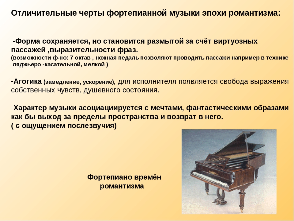 Определение музыкальных произведений. Характерные особенности музыки эпохи романтизма. Жанр фортепиано музыки. Романтизм в Музыке. Черты эпохи романтизма в Музыке.