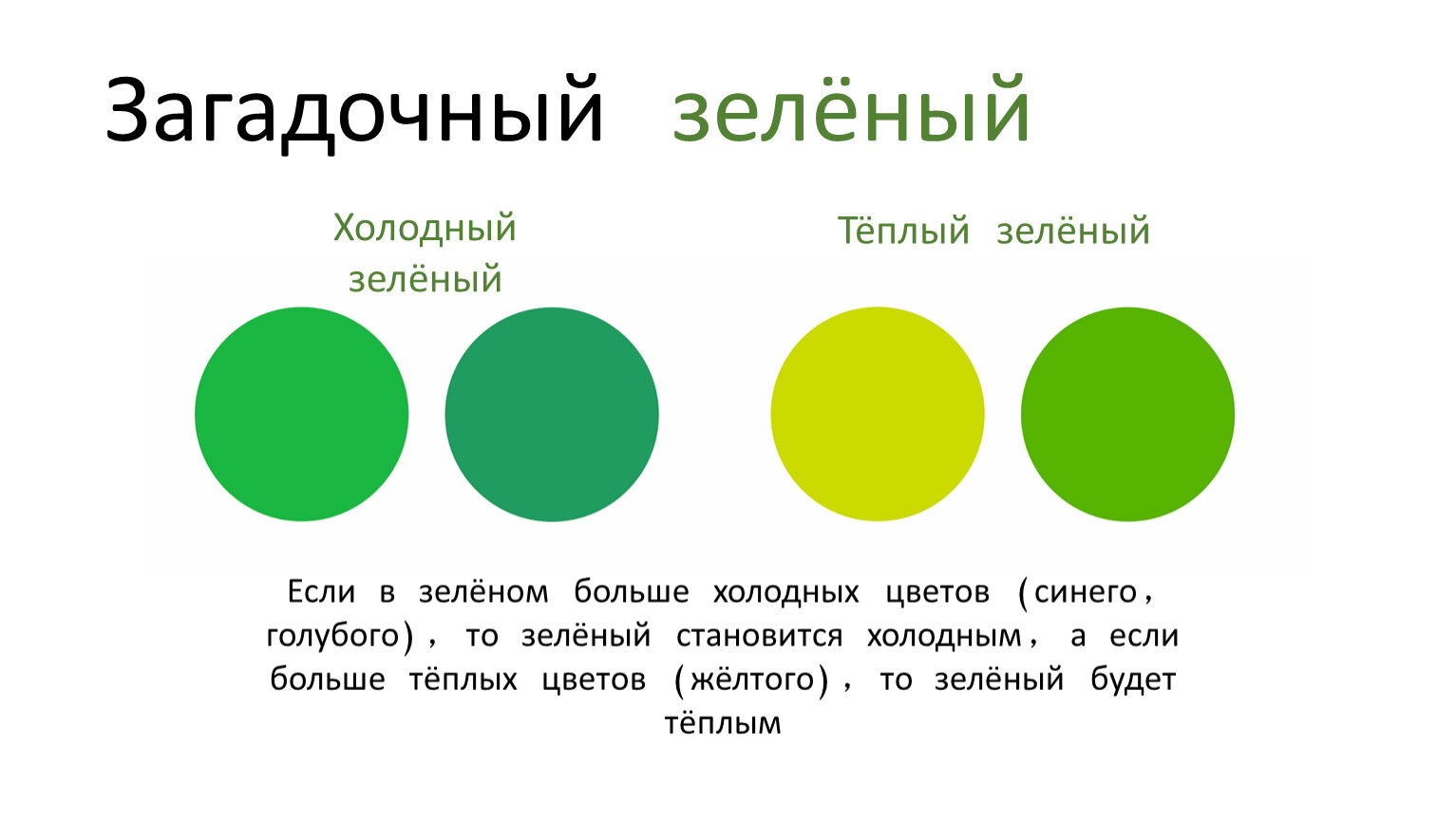 Преобладание зеленого цвета в рисунке