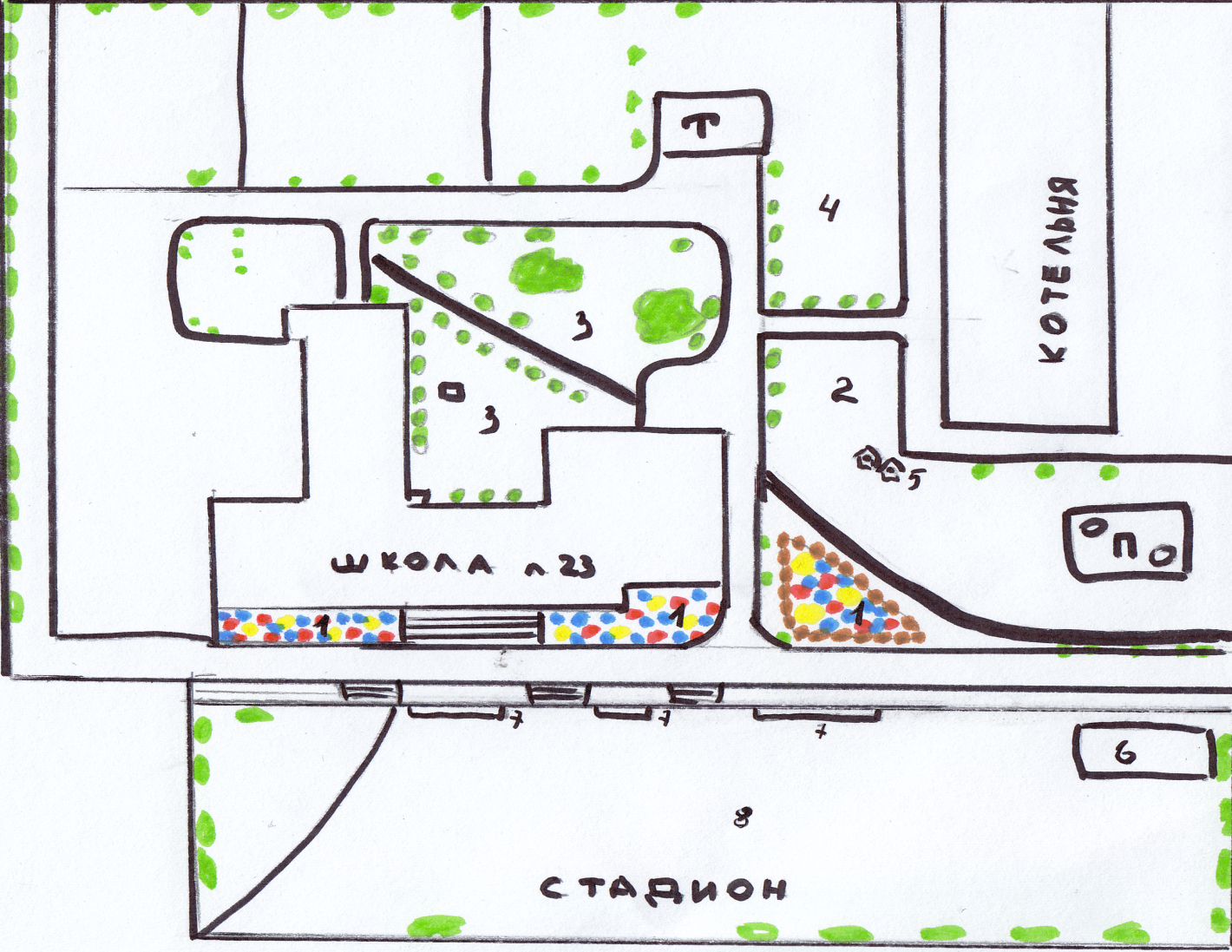 Карта местности школы