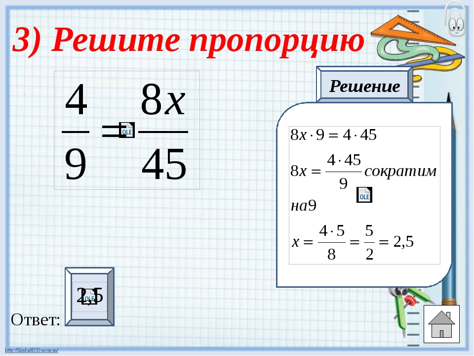 Схема пропорций математика