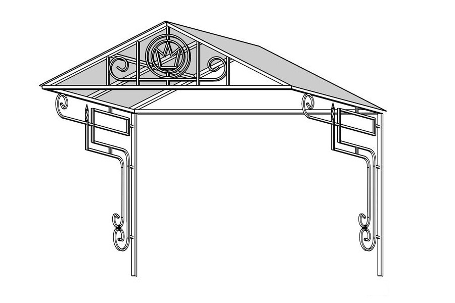 Конструкция козырька над входом чертежи