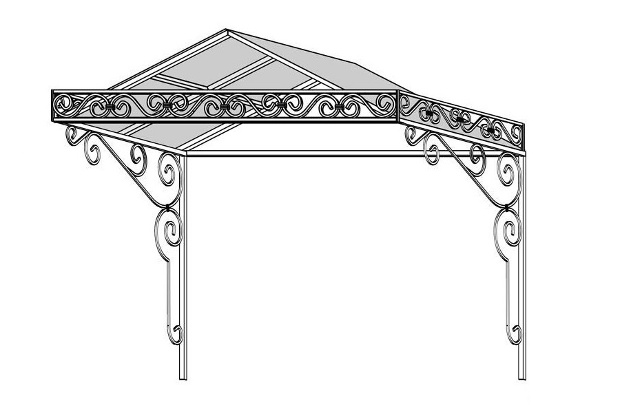 Конструкция козырька над входом чертежи