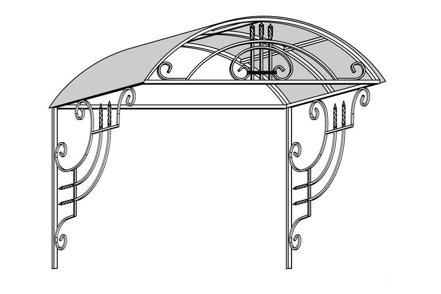 Конструкция козырька над входом чертежи