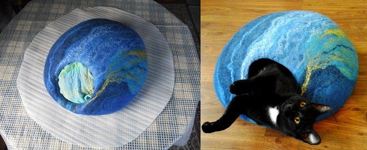 Домик оставляют высыхать. Как только он полностью высохнет, можно будет не переживать за его форму.