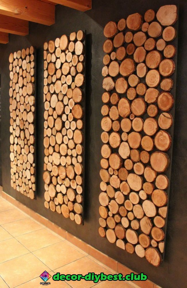Стена из спилов дерева своими руками: Спилы дерева для декора: панно .