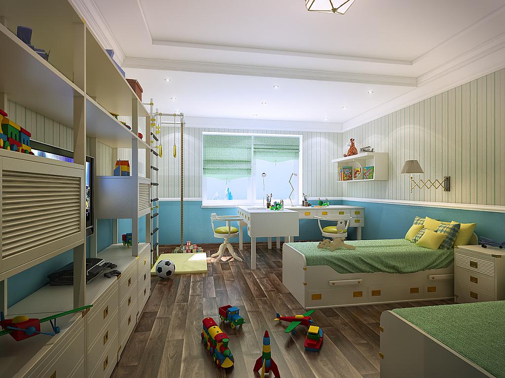 Оформление детской для двух детей: Детская комната для двоих разнополых .