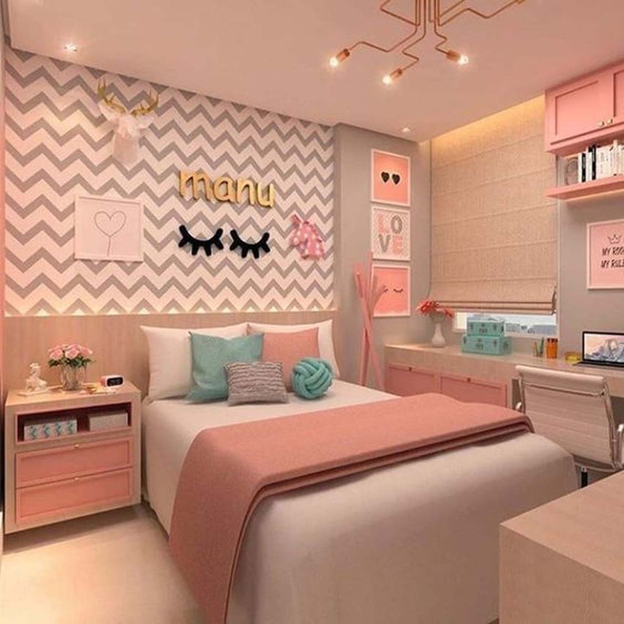 комната подростка дизайн интерьера девочки 14 лет
