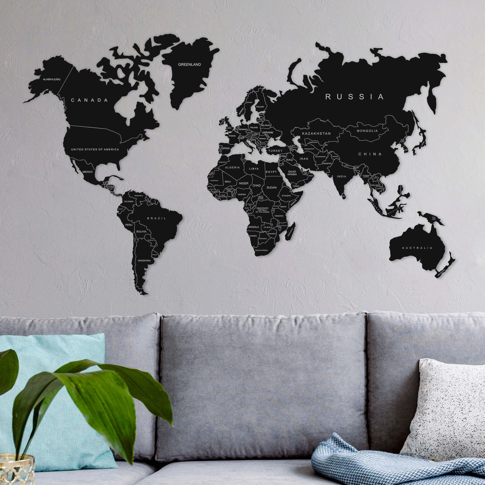 Панно карта мира на стену