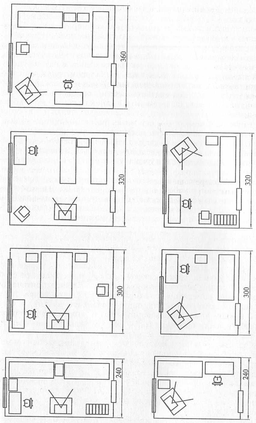 Схема расстановки мебели в гостиничном номере