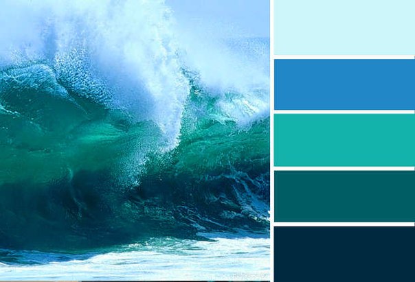 Цвет морской волны фото краска