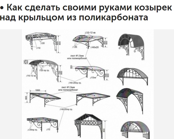 Конструкция козырька над входом чертежи