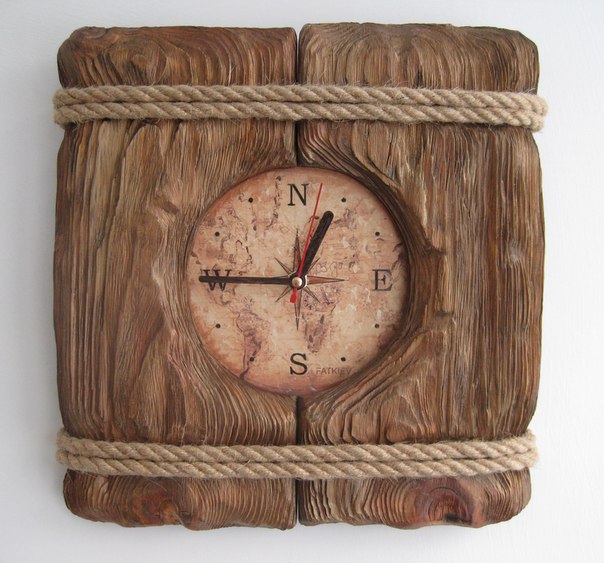 Часы настенные своими руками из дерева под старину