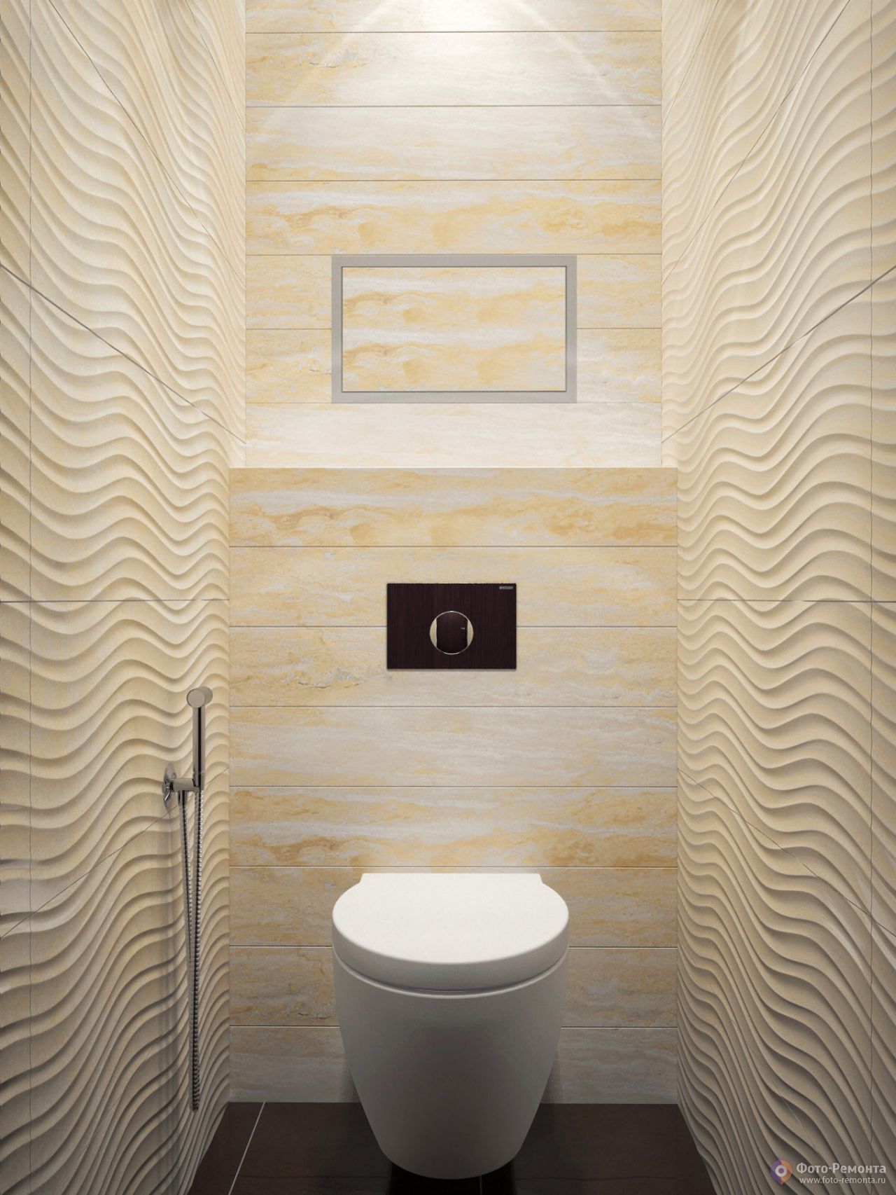 Туалет интерьер дизайн фото с плиткой