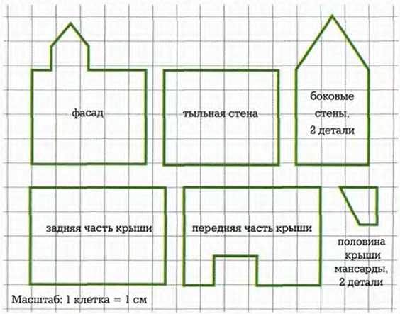 Кукольный домик из картона своими руками схемы шаблоны