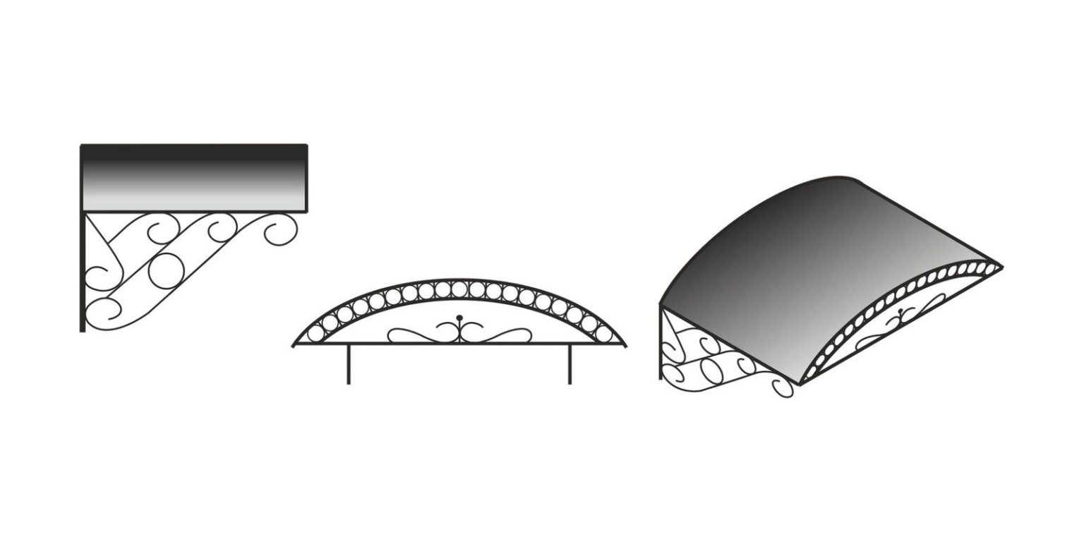 Конструкция козырька над входом чертежи