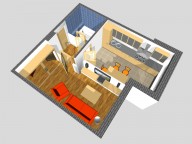 Пример расстановки мебели для 1 комнатной квартиры дома №45