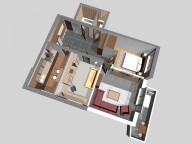 Пример расстановки мебели для 3-х комнатной квартиры дома №14,15