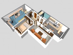 Пример расстановки мебели для 3-х комнатной квартиры дома №45