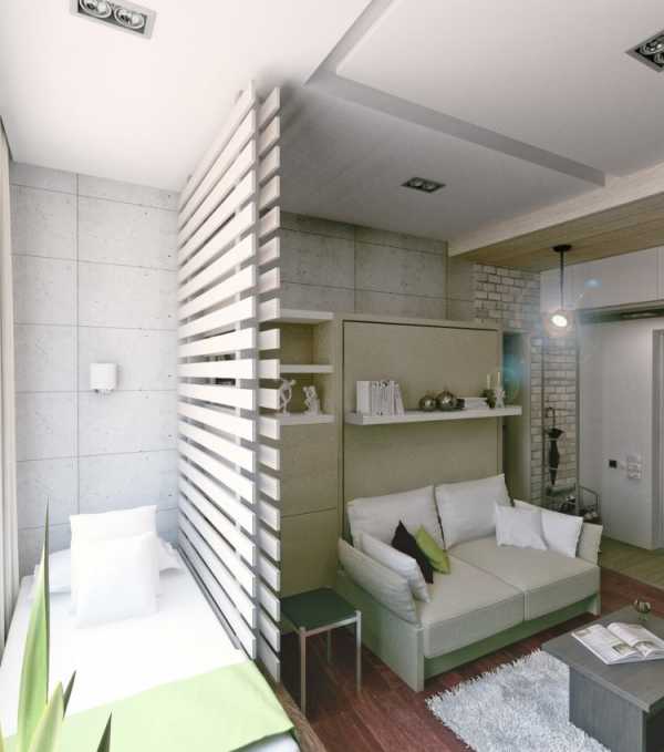 Дизайн квартиры студии с одним окном и балконом